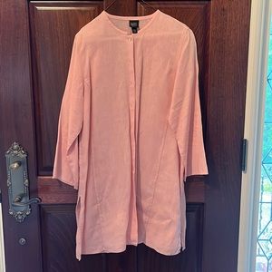 Eileen Fisher Pale Pink Linen Tunic. Size PL. 21” underarm seam to seam. 33”long